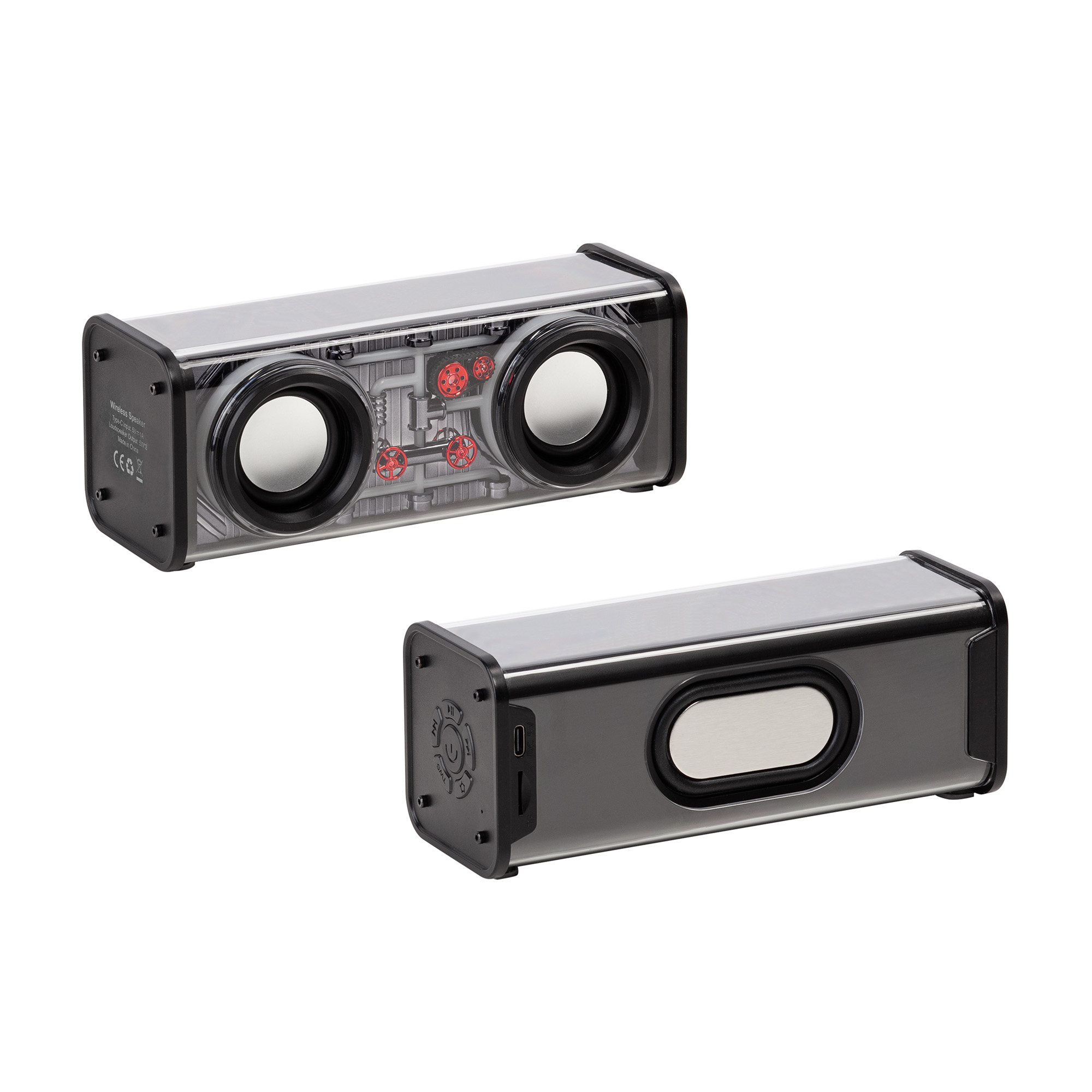 Bluetooth колонка "Buzz Light" 10Вт (2х5Вт) с разноцветной подсветкой-эквалайзером и прозрачным корпусом-7