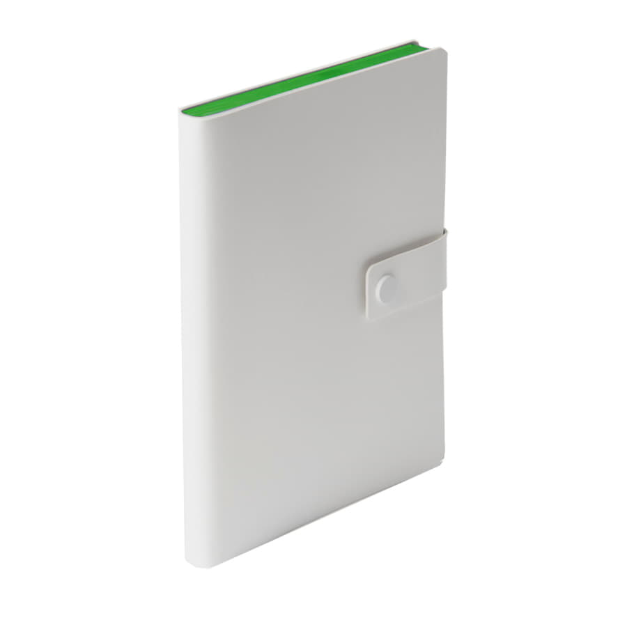 Ежедневник недатированный Stellar, А5, белый, кремовый блок  в линейку, с зеленым обрезом, белый, зеленый-4