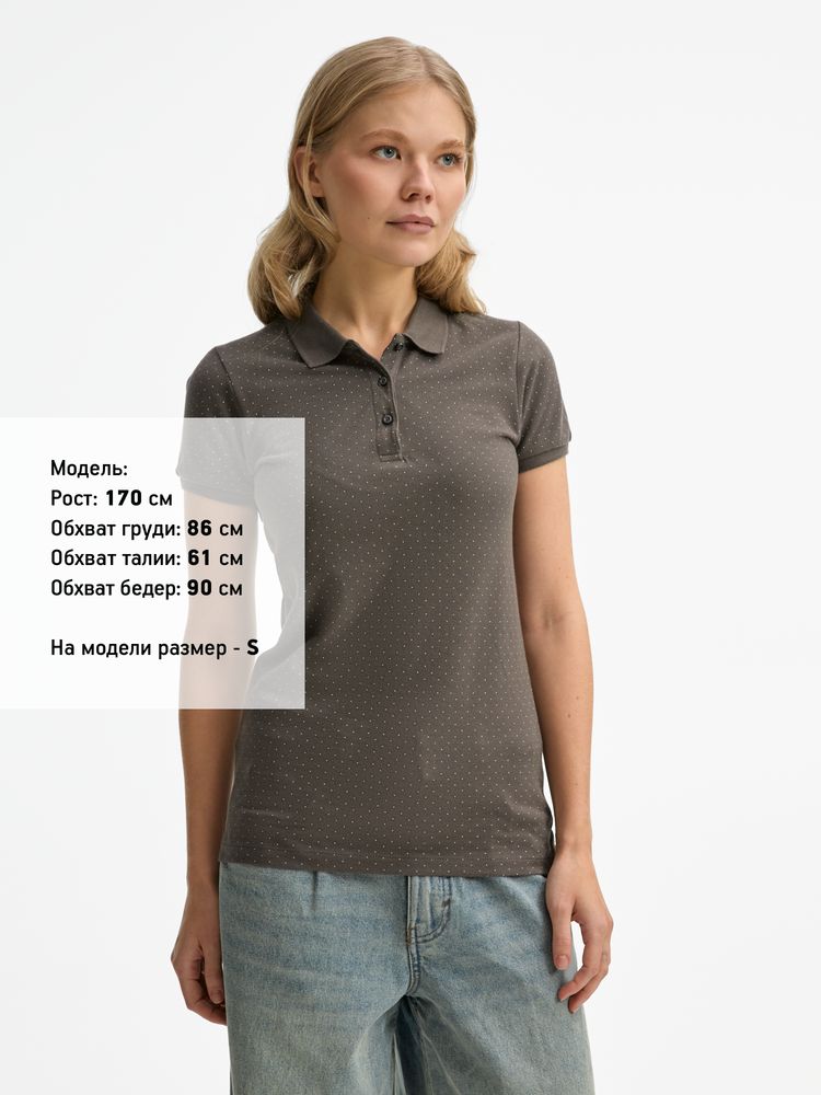 Рубашка поло женская Brandy Women, темно-серая с белым-4