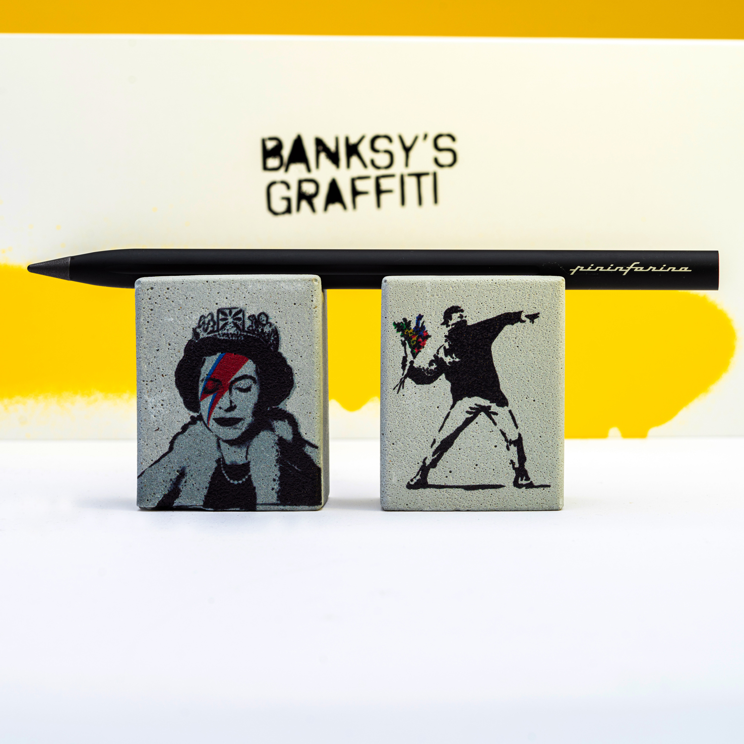 Набор Pininfarina Banksy Метатель цветов: карандаш SMART с бетонной подставкой-5