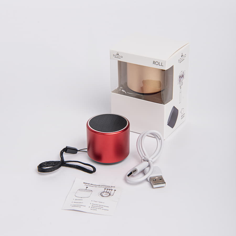 Портативная mini Bluetooth-колонка Sound Burger "Roll" красный, красный-4