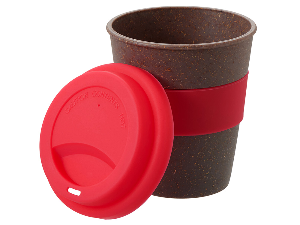 Стакан с силиконовой крышкой Cafe, розовый-2