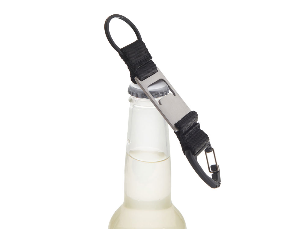 Брелок-ремувка с открывашкой и карабином Champion, черный-4