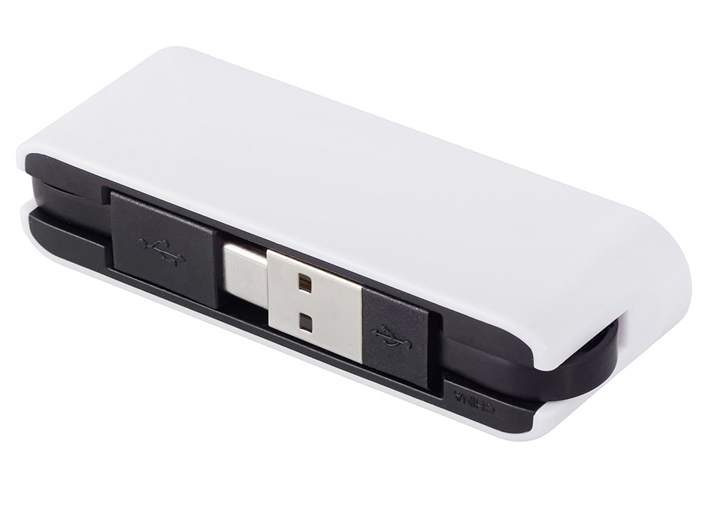 USB-хаб Hubix с коннектором 2-в-1 USB-C и USB-A, 2.0, белый-1