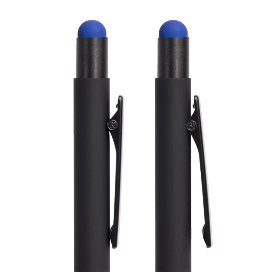 Ручка шариковая FACTOR BLACK со стилусом, черный, синий-2