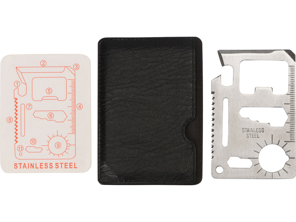 Мультиинструмент в чехле Helper mini, стальной-4