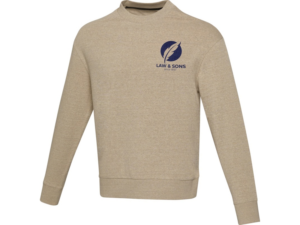 Jet унисекс Aware™ свитер с круглым вырезом из переработанных материалов - Oatmeal-3