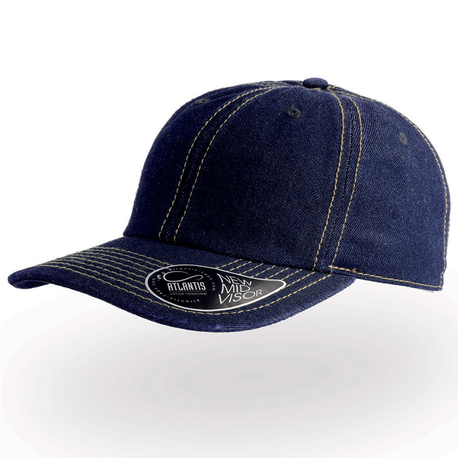 Бейсболка DAD HAT, 6 клиньев, металлическая застежка, джинсовый-0