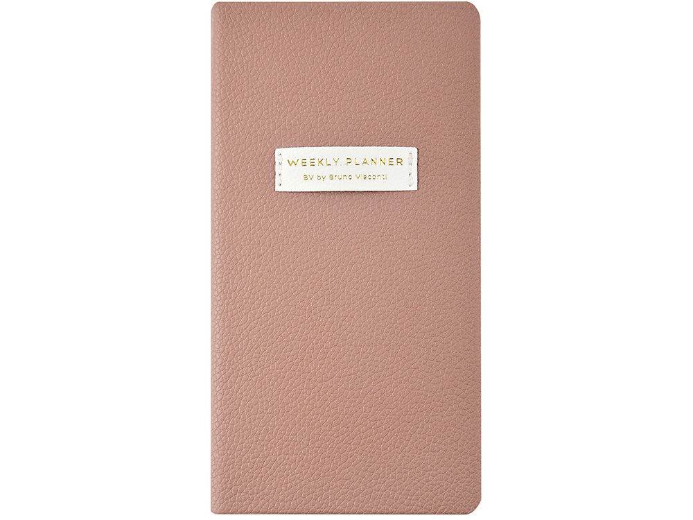Еженедельник недатированный А6 Morandi. Пыльная роза с нашивкой, пыльно-розовый-1