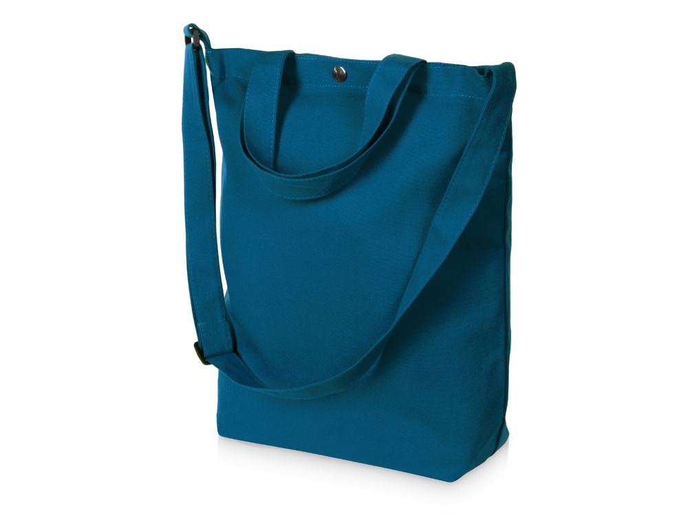 Сумка Helfer из хлопка на кнопке с регулирующейся лямкой, индиго-1