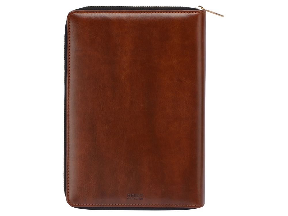 Бизнес-блокнот на молнии А5 Fabrizio, 80 листов,  коричневый-7