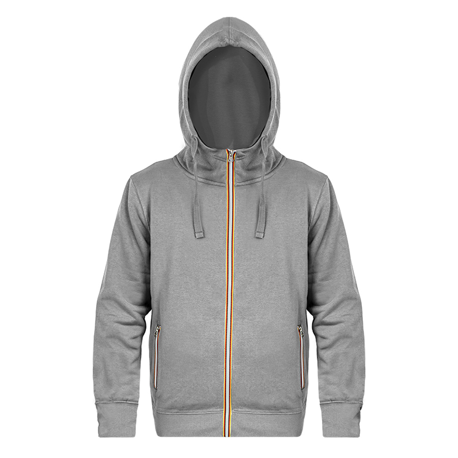 Толстовка худи на молнии с начесом LAS VEGAS MAN 280, серый меланж-0