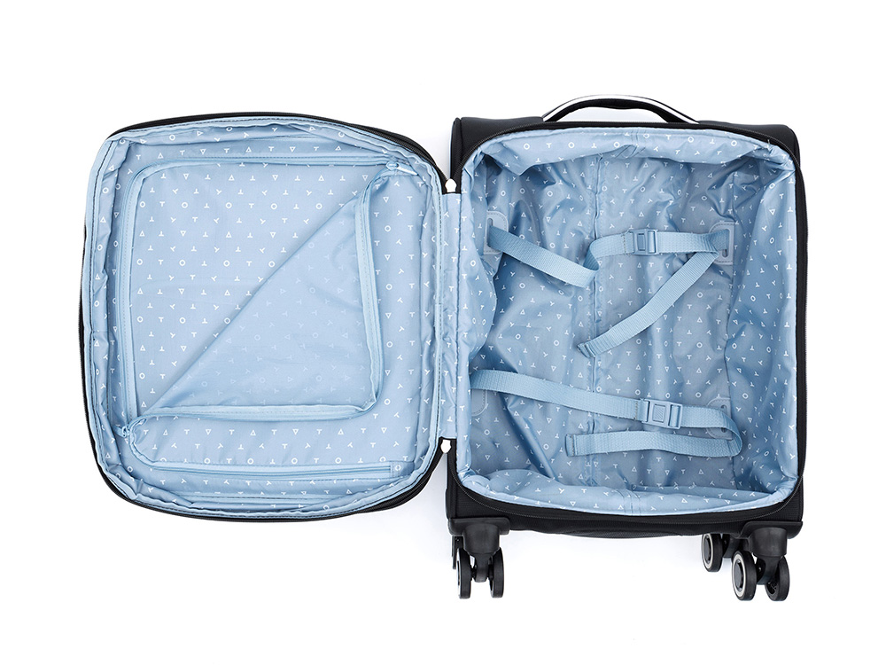 Чемодан TORBER НЕРО, чёрный, переработанный ПЭТ, 40 х 20 х 55 см, 37 л-4