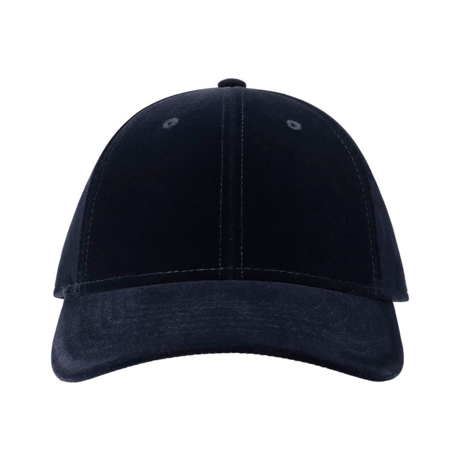 Бейсболка бархатная G.O.A.T. 6 клиньев, пластиковая застежка, темно-синий-4