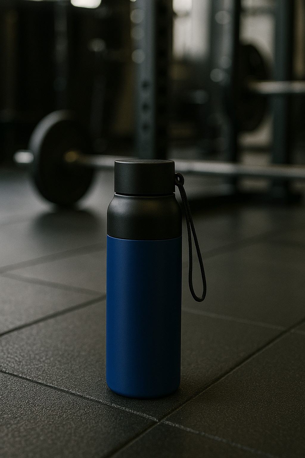 Термобутылка Button Black (черный с синим)-11