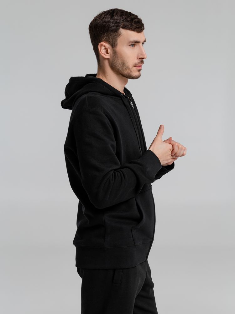 Толстовка на молнии с капюшоном унисекс King, черная-5