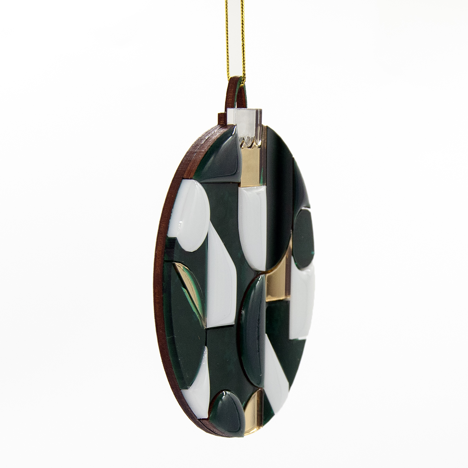 Ёлочное украшение Хундертвассер, коллекция ARTS`ME (зеленый с белым и с золотом)-2