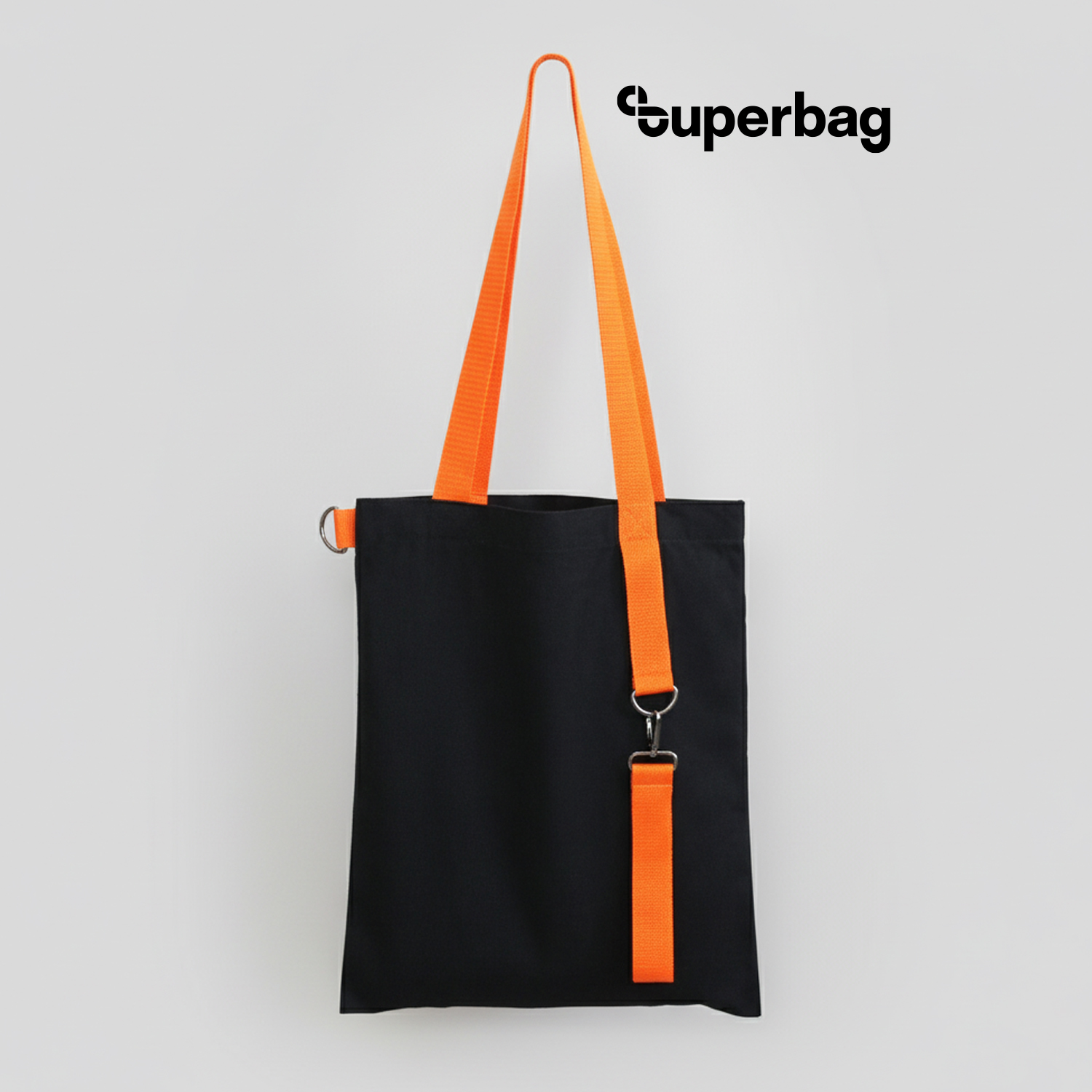 Шоппер Superbag black с ремувкой 4sb (чёрный с оранжевым)-0
