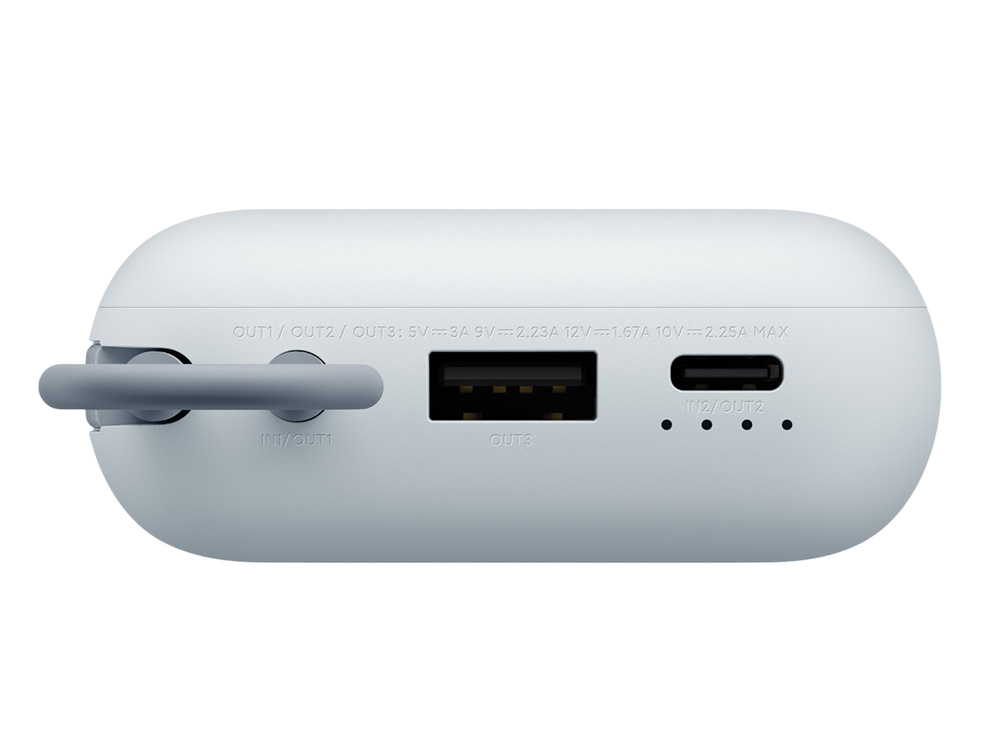 Внешний аккумулятор со встроенным кабелем Mi Power Bank 10000mAh (Integrated Cable) Ice Blue GL-5