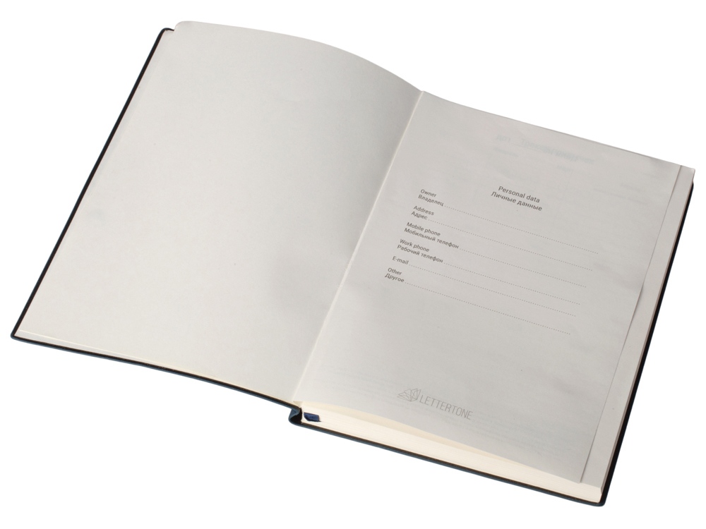 Бизнес блокнот Supreme с вставкой из софт-тача, гибкая обложка, 128 листов, синий-5