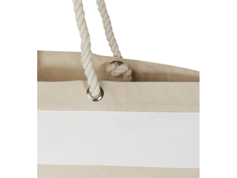 Florida пляжная эко-сумка из переработанного материала, сертифицированного по стандарту GRS, плотностью 270 г/м² 18L - Натуральный / Белый-5