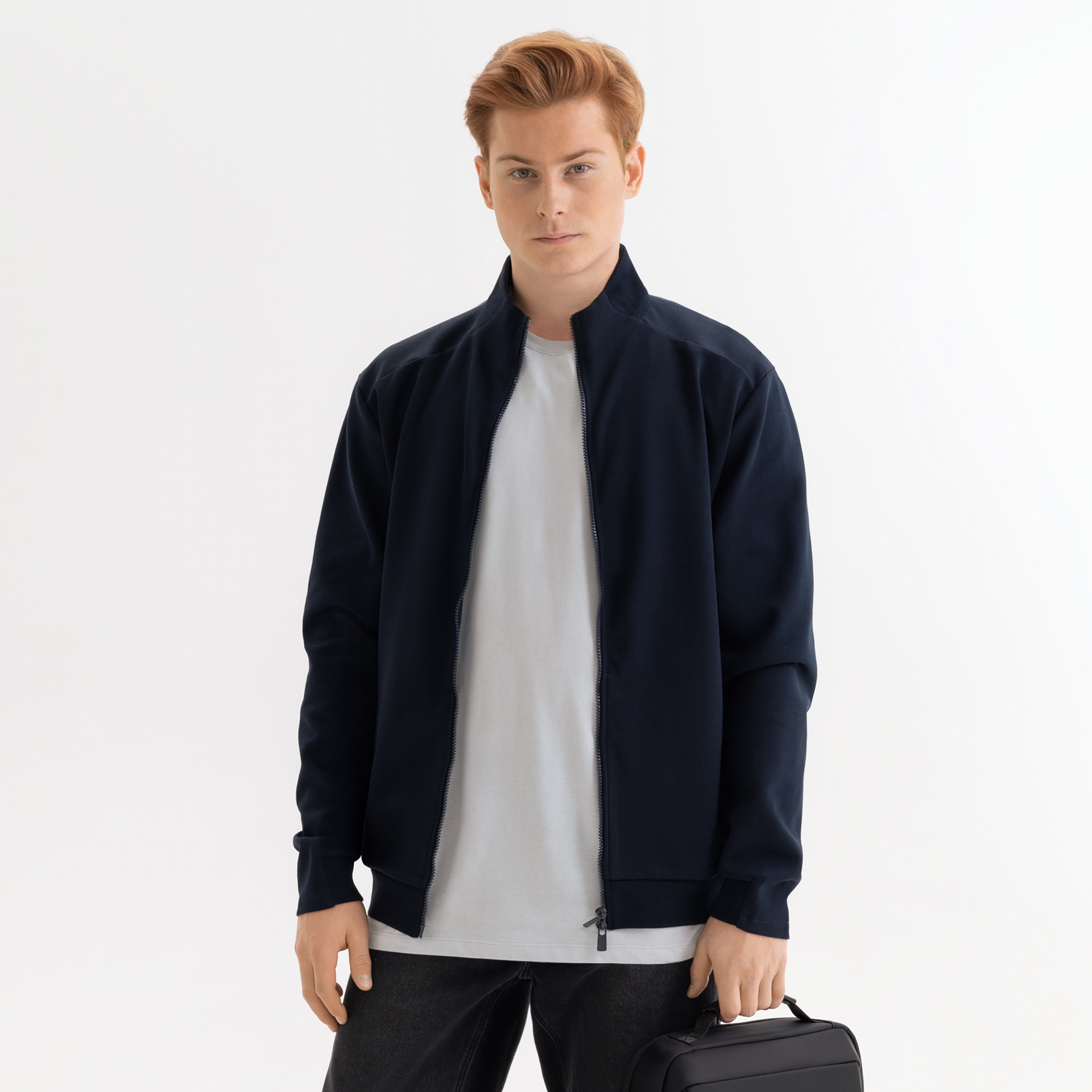 Толстовка на молнии ASTIN темно-синяя-0