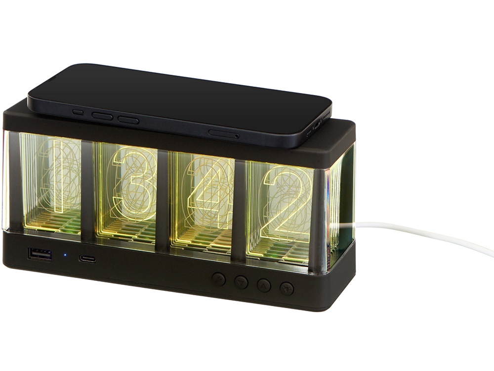 Часы с беспроводной зарядкой Cyber, 10 Вт-1