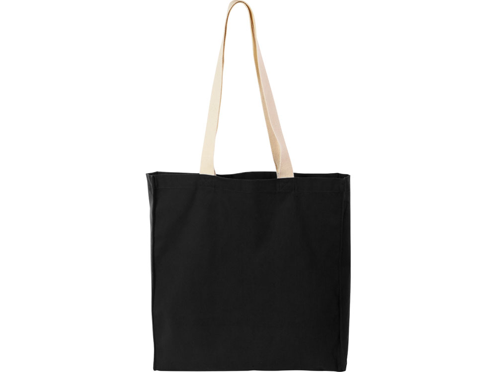 Сумка Donny из хлопка с донной складкой и парусиновыми ручками, черный-2