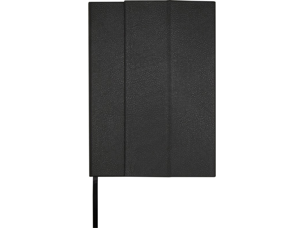 Блокнот Alejandra формата А5 с твердой обложкой из переработанной кожи - сплошной черный-1