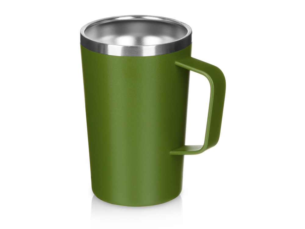 Стальная кружка с двойными стенками и порошковым покрытием Tibet, хаки-0