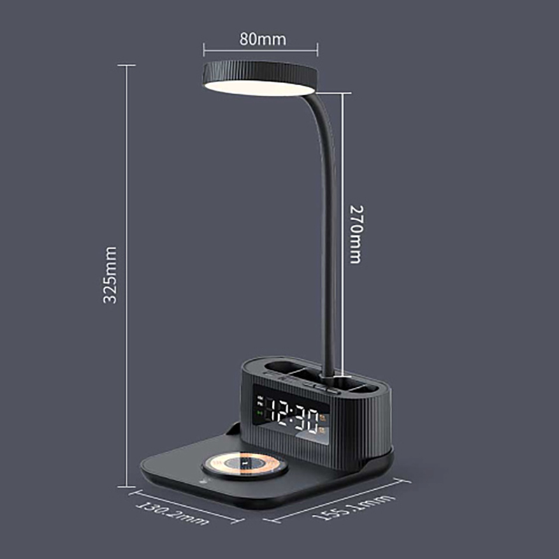 Лампа-органайзер Crolly c беспроводной зарядкой 15W, Черный-8