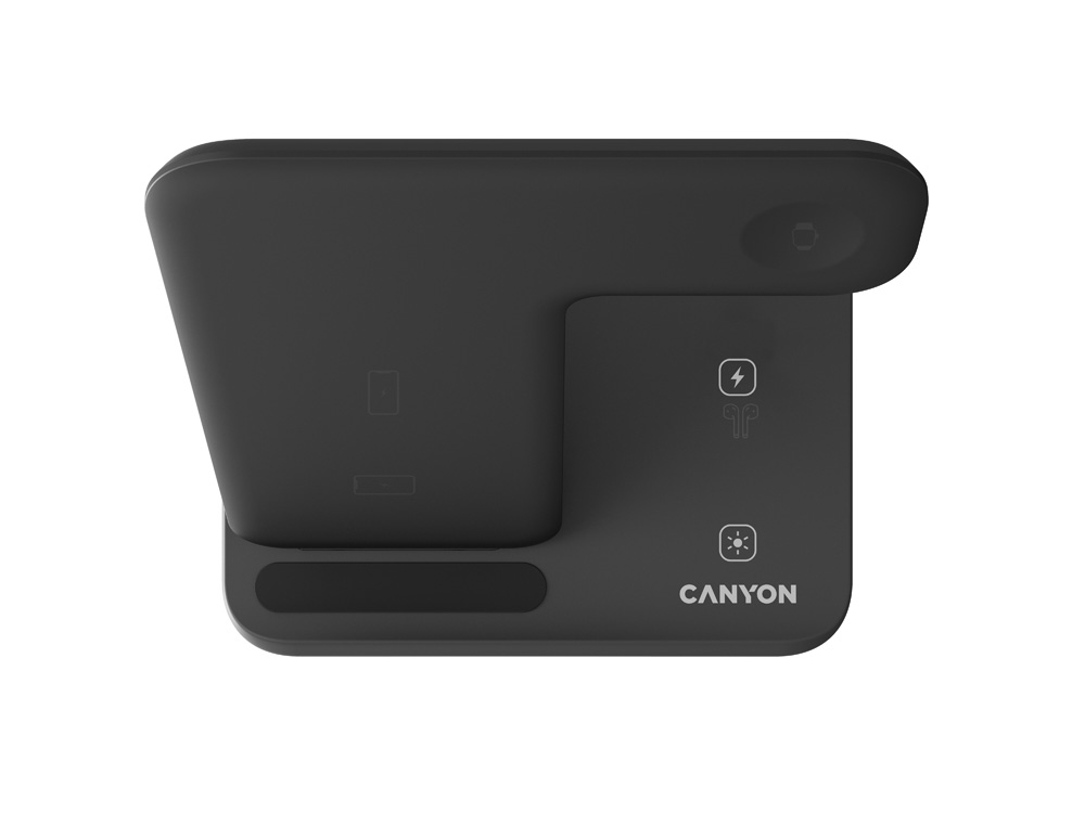 Беспроводное зарядное устройство для гаджетов 3-в-1 с технологией QI Canyon WS-303 (CNS-WCS303B), 15W, черный-3