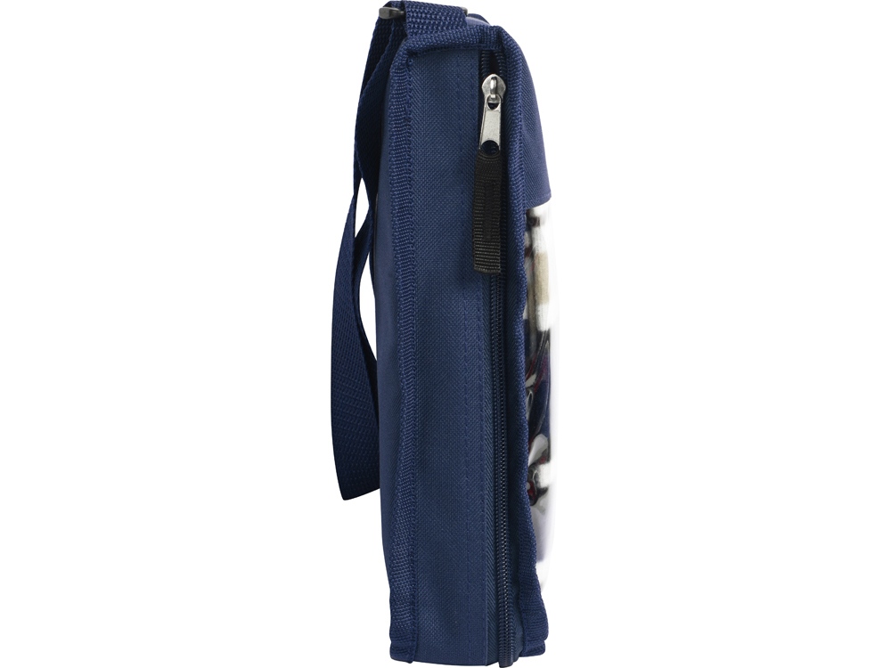 Плед в полоску в сумке Junket, синий-6