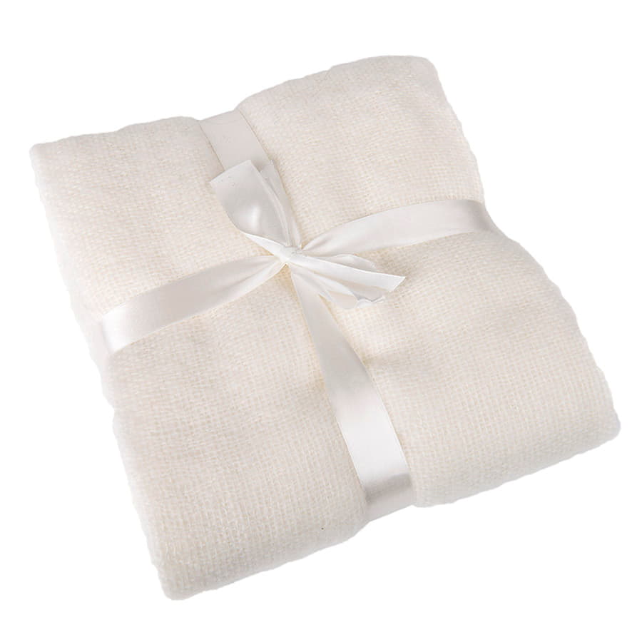 Плед MOHAIR, 130х150 см,  акрил , белый-2