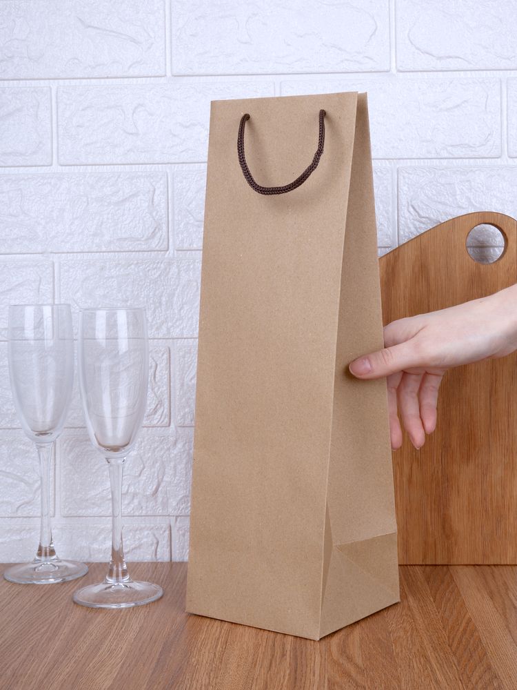 Пакет под бутылку Vindemia, крафт-3