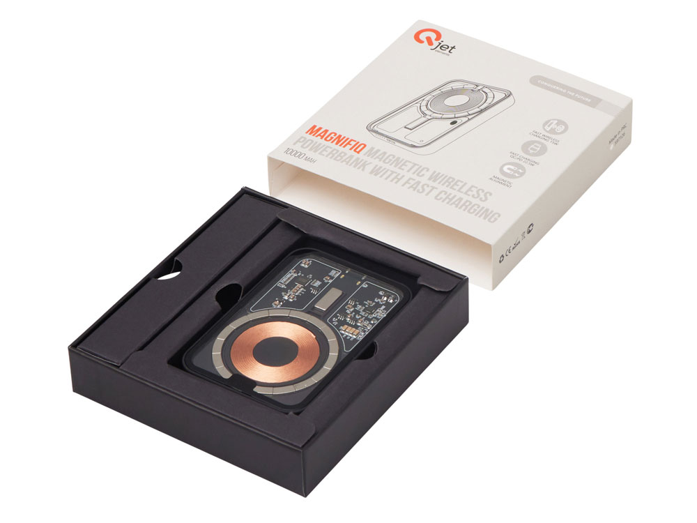 Беспроводной магнитный внешний аккумулятор с QC\PD MagnifIQ, 10000 мАч, 15 Вт, черный-1