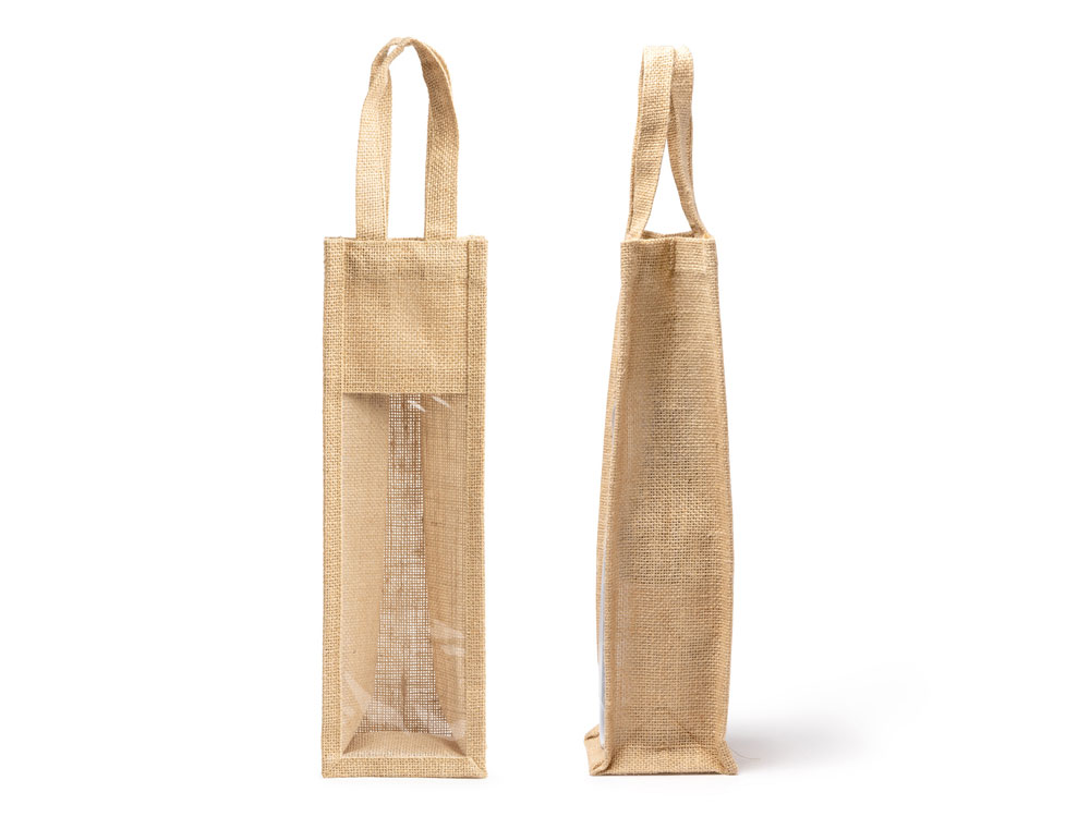 Сумка NIMBA из ламинированного джута с окошком, бежевый-2