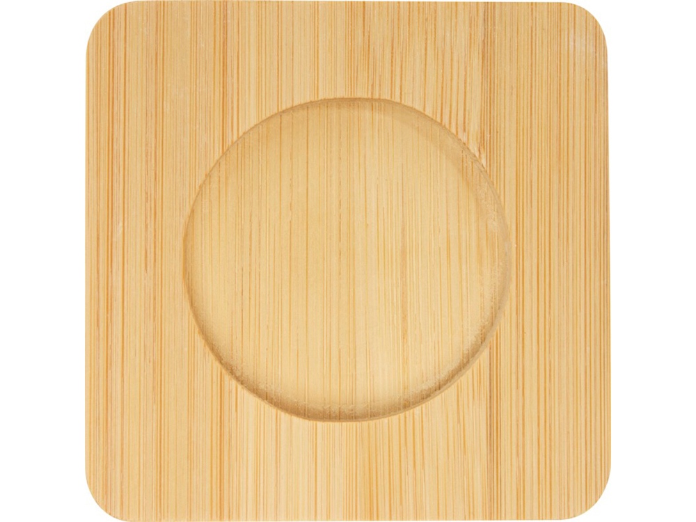 Стеклянный стакан Manti объемом 100 мл с двойными стенками и подставкой из бамбука, 2 шт. , natural-3