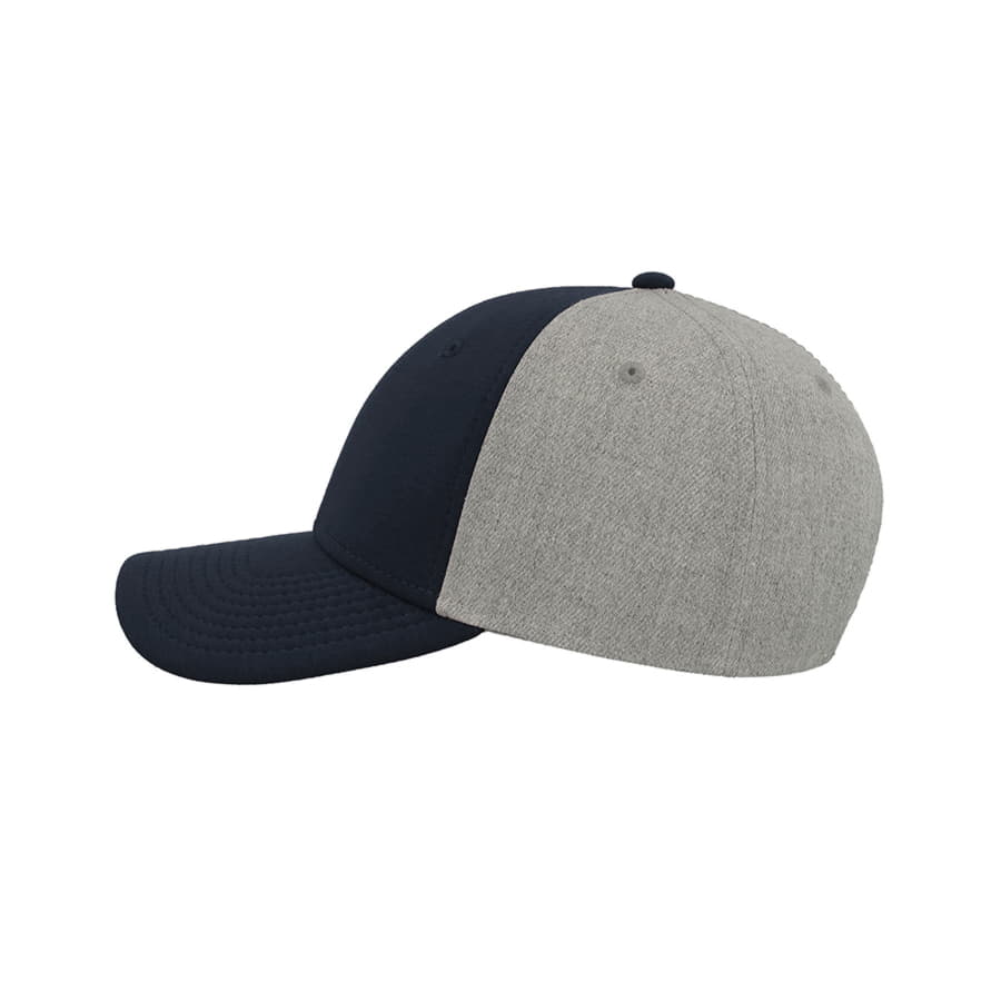 Бейсболка "Contest",6 клиньев, пластиковая застёжка, темно-синий, серый-2