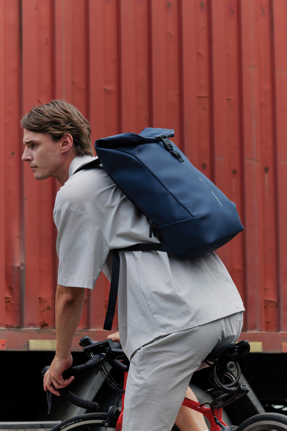 Антикражный водонепроницаемый рюкзак Urban Flap-Top, темно-синий-5