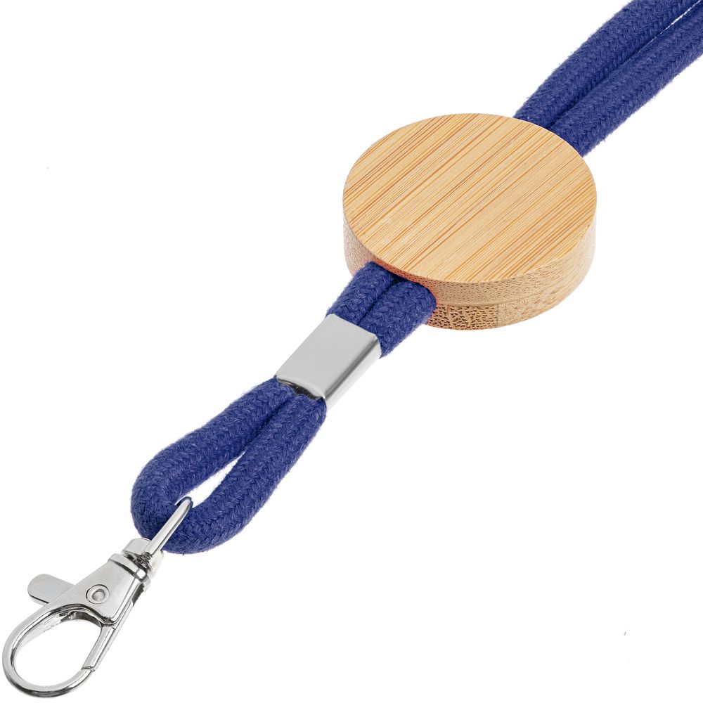 Шнурок для бейджа Tube Wood, синий-2
