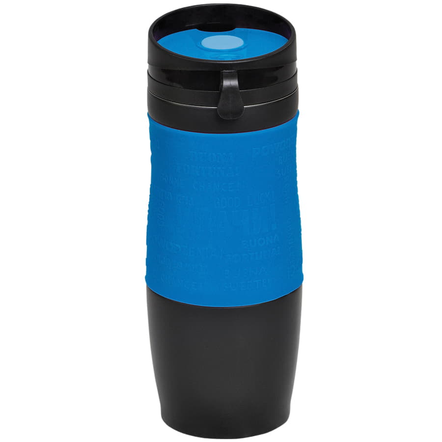 Термокружка вакуумная "УДАЧА", синий, черный-2