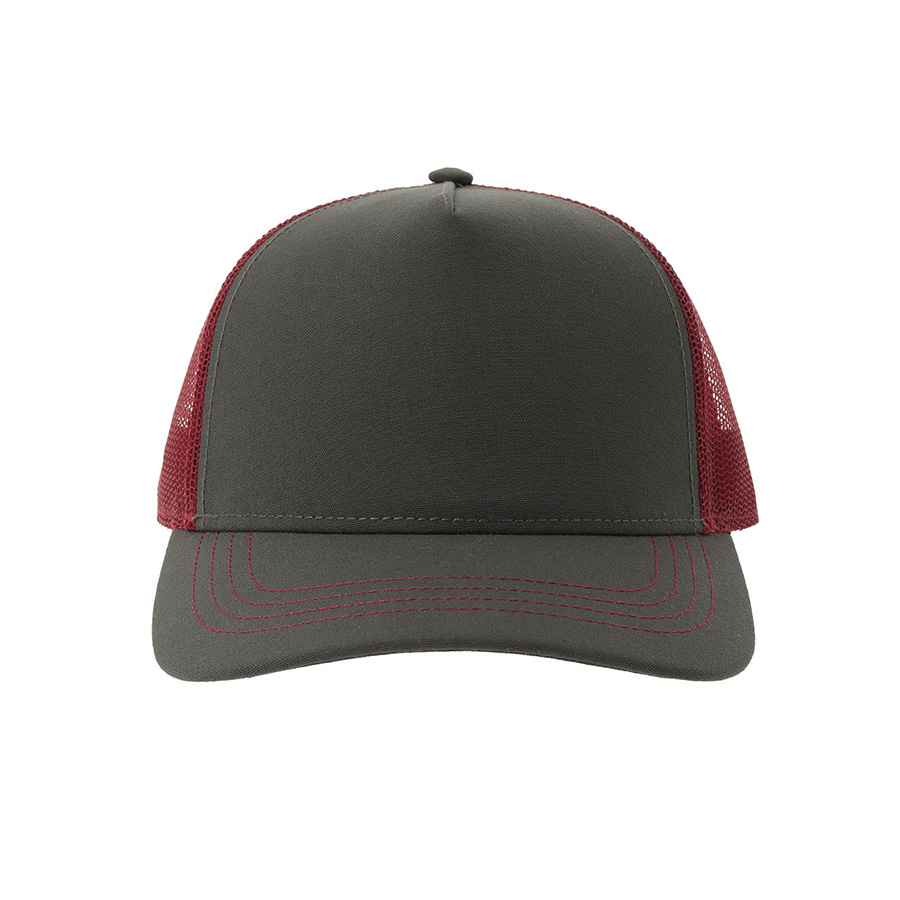 Бейсболка "RAPPER CANVAS-S", 5 клиньев, т.сер./красн, пласт.заст., 100% перераб. полиэстер, 270 г/м2, тёмно-серый, бордовый-7