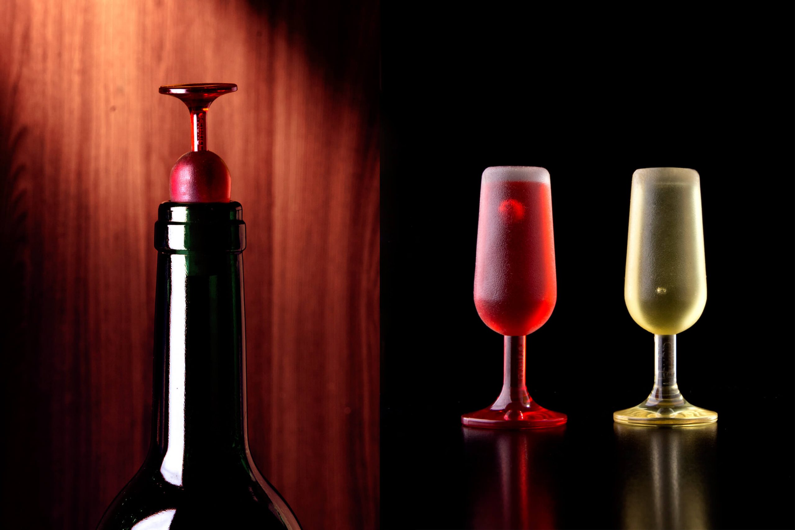 Декоративное изделие  бокалы пластиковые T-Vin , Красный/Желтый-2