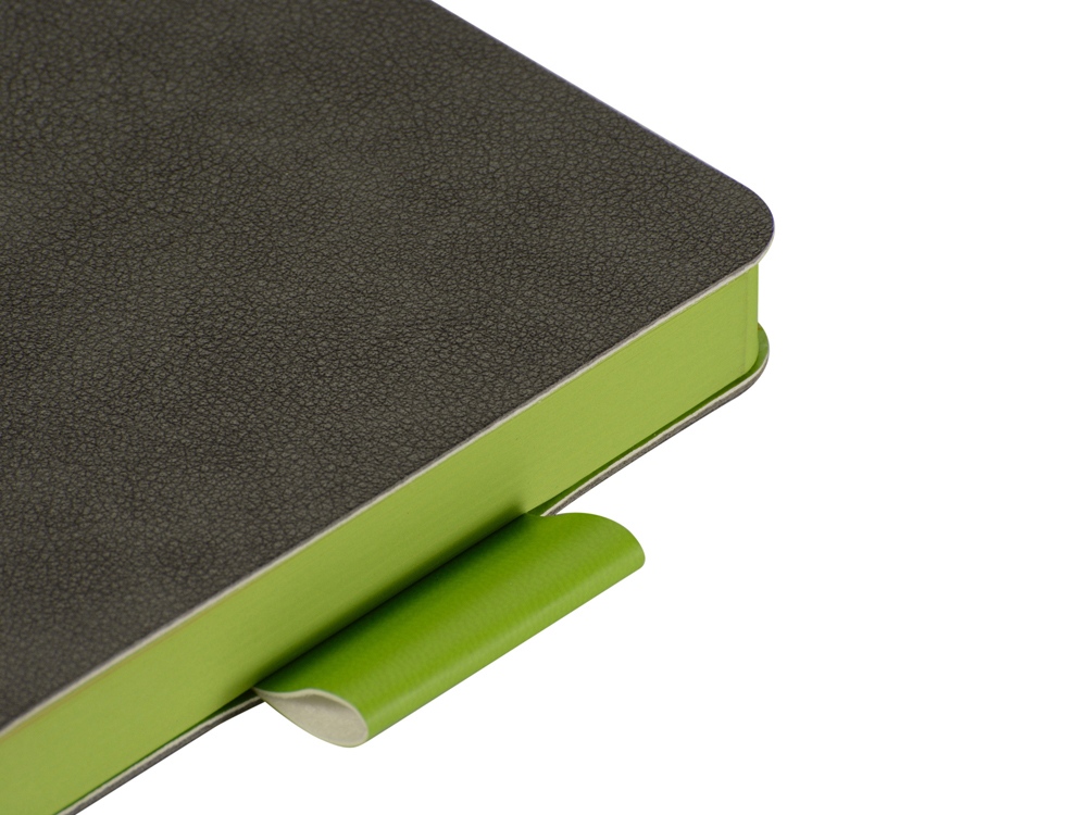 Ежедневник А5 датированный Boston 2026, серый с салатовым обрезом-4