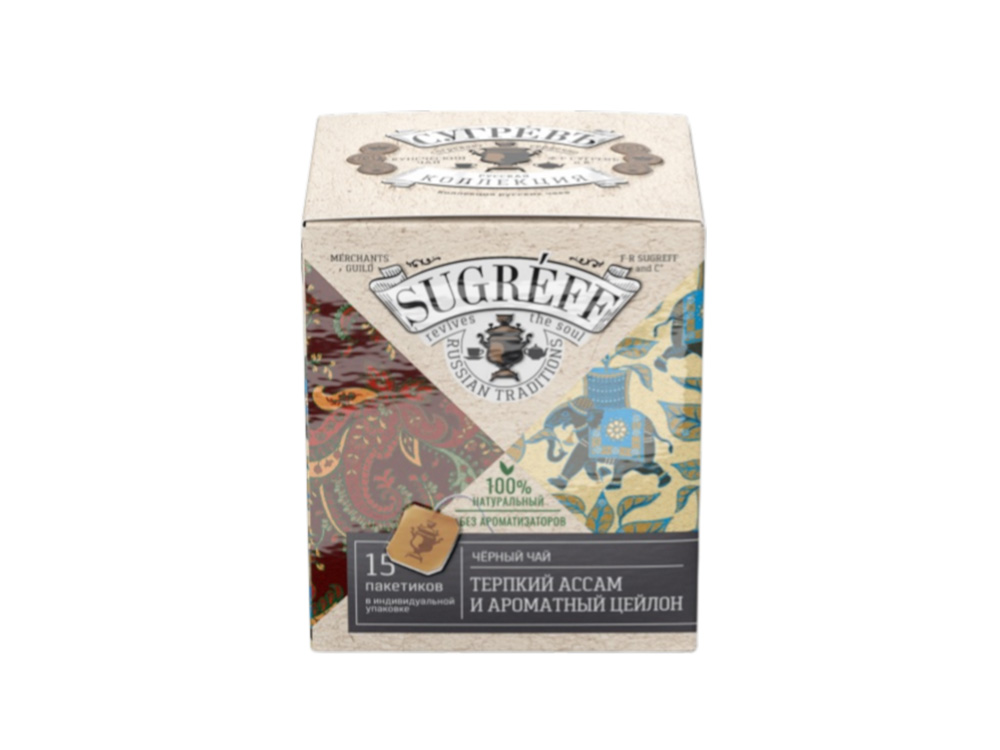 Черный чай Терпкий Ассам и ароматный Цейлон в индивидуальном саше конверте, 15 пакетиков-1