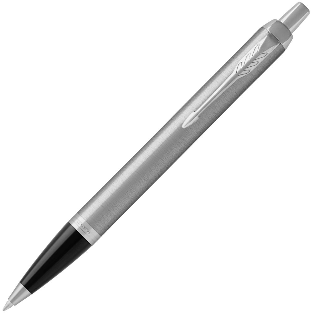 Ручка шариковая Parker IM Essential Stainless Steel CT, серебристая с черным-2