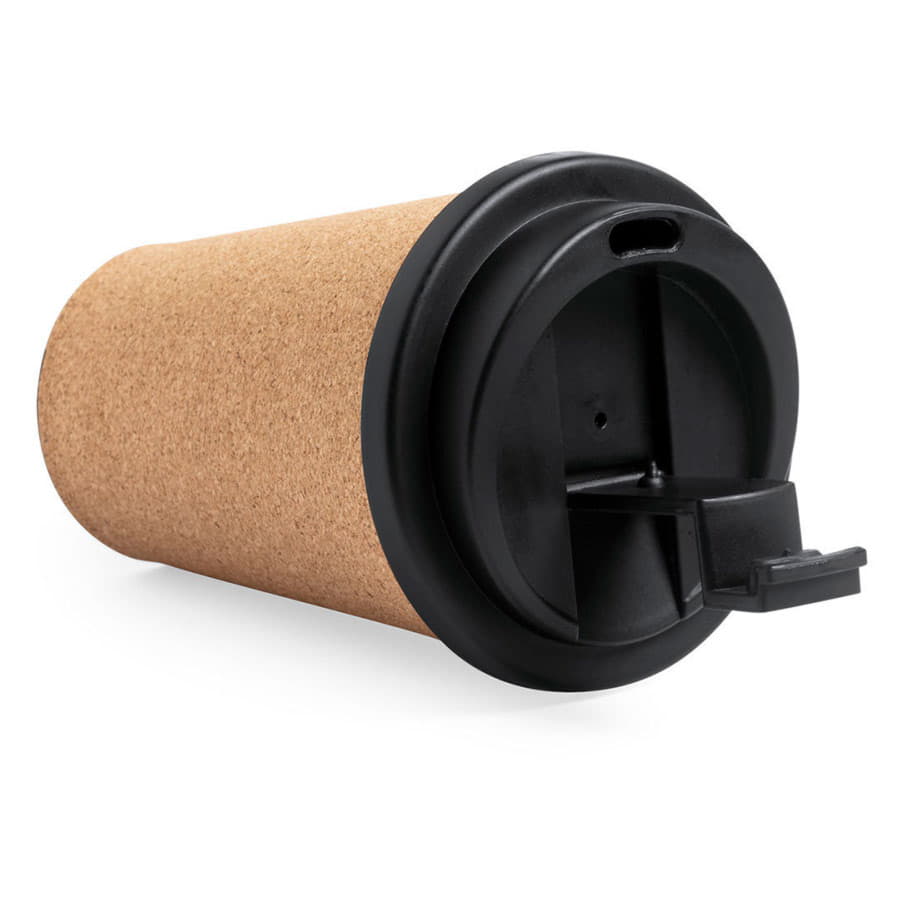 Стакан CORK с крышкой, 350мл, коричневый-1