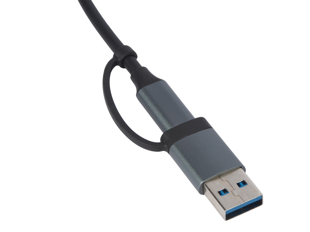 USB-хаб Link с коннектором 2-в-1 USB-C и USB-A, 2.0/3.0, серый-3