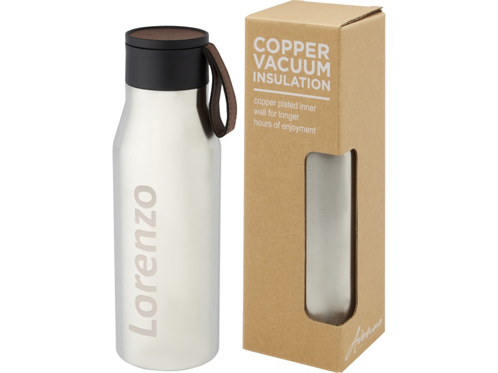 Ljungan Бутылка объемом 500 мл с медной вакуумной изоляцией, ремешком и крышкой, серебристый-8